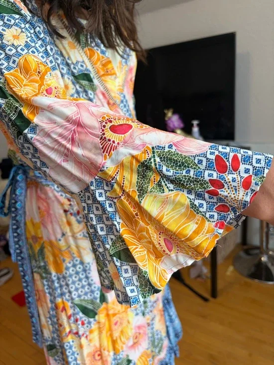 🩷Luxurious Farm Rio Camilla Wrap Dress for Anthropologie❤️100% Viscose - Picture 4 of 16